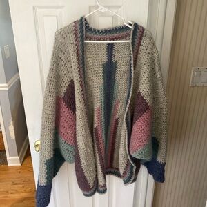 Cozy Multicolor Knit Women's Poncho